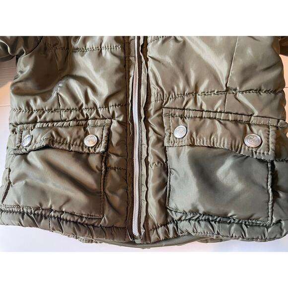 Hello Kitty by Sanrio Toddler Puffer Jacket Hooded Bling Size 2T Girls Green EUC - Picture 10 of 13